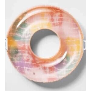 Sun Squad Inflatable Swim Tube w Handles 33" Diameter Age 9+ Peach